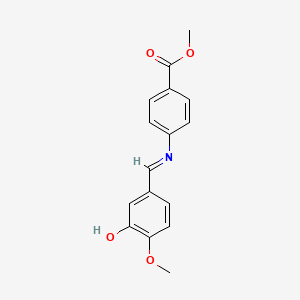 molecular formula C16H15NO4 B14806864 Benzoic acid, 4-(3-hydroxy-4-methoxybenzylidenamino)-, methyl ester 