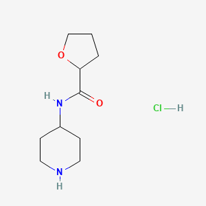 molecular formula C10H19ClN2O2 B1480694 N-(piperidin-4-yl)tetrahydrofuran-2-carboxamide hydrochloride CAS No. 2097979-18-3
