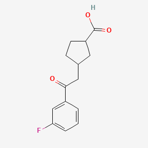 cis-3-[2-(3-Fluorophenyl)-2-oxoethyl]-cyclopentane-1-carboxylic acid