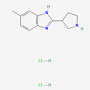 molecular formula C12H17Cl2N3 B1480695 5-methyl-2-(pyrrolidin-3-yl)-1H-benzo[d]imidazole dihydrochloride CAS No. 2098097-83-5