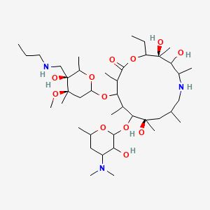 molecular formula C41H79N3O12 B14806968 (3S,10R)-11-[4-(dimethylamino)-3-hydroxy-6-methyloxan-2-yl]oxy-2-ethyl-3,4,10-trihydroxy-13-[(4R,5S)-5-hydroxy-4-methoxy-4,6-dimethyl-5-(propylaminomethyl)oxan-2-yl]oxy-3,5,8,10,12,14-hexamethyl-1-oxa-6-azacyclopentadecan-15-one 