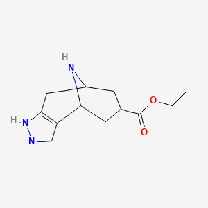 molecular formula C12H17N3O2 B14806970 Ethyl 4,5,6,7,8,9-hexahydro-1H-4,8-epiminocycloocta[c]pyrazole-6-carboxylate CAS No. 1363382-78-8