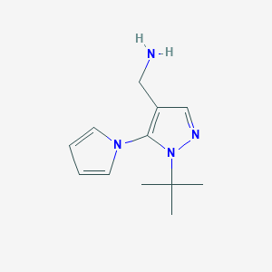 molecular formula C12H18N4 B1480698 (1-(tert-butyl)-5-(1H-pyrrol-1-yl)-1H-pyrazol-4-yl)methanamine CAS No. 2090574-41-5