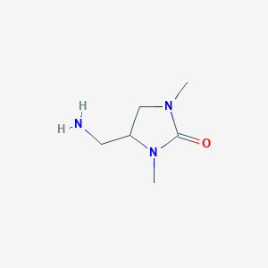 molecular formula C6H13N3O B14806984 4-(Aminomethyl)-1,3-dimethylimidazolidin-2-one 