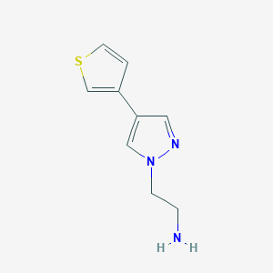 molecular formula C9H11N3S B1480699 2-(4-(thiophen-3-yl)-1H-pyrazol-1-yl)ethan-1-amine CAS No. 1881806-29-6