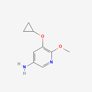 molecular formula C9H12N2O2 B14806995 5-Cyclopropoxy-6-methoxypyridin-3-amine 