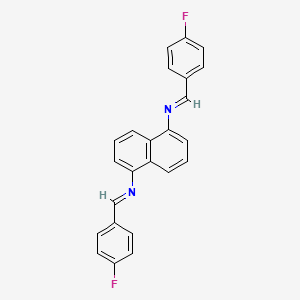 molecular formula C24H16F2N2 B14806999 1,5-Bis(4-fluorobenzylideneamino)naphthalene 