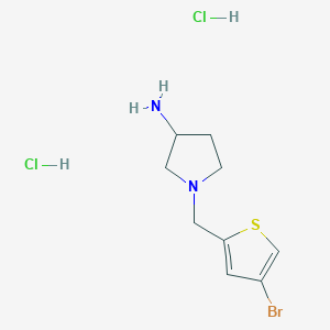 molecular formula C9H15BrCl2N2S B1480701 1-((4-Bromothiophen-2-yl)methyl)pyrrolidin-3-amine dihydrochloride CAS No. 2098145-00-5