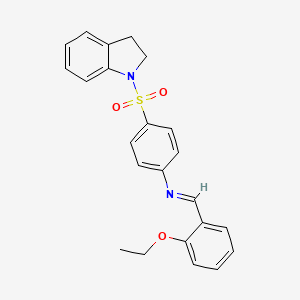 4-(2,3-dihydro-1H-indol-1-ylsulfonyl)-N-[(E)-(2-ethoxyphenyl)methylidene]aniline