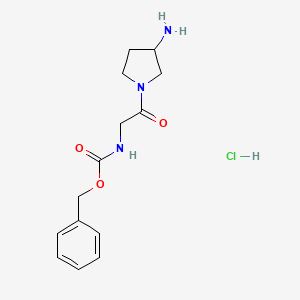 molecular formula C14H20ClN3O3 B14807029 benzyl N-[2-(3-aminopyrrolidin-1-yl)-2-oxoethyl]carbamate;hydrochloride 