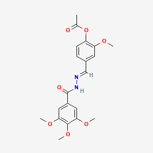 2-methoxy-4-[(E)-{2-[(3,4,5-trimethoxyphenyl)carbonyl]hydrazinylidene}methyl]phenyl acetate