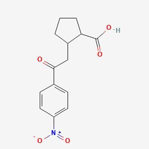 2-[2-(4-Nitrophenyl)-2-oxoethyl]cyclopentane-1-carboxylic acid