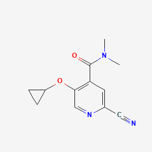 molecular formula C12H13N3O2 B14807132 2-Cyano-5-cyclopropoxy-N,N-dimethylisonicotinamide 