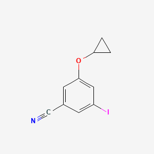 molecular formula C10H8INO B14807137 3-Cyclopropoxy-5-iodobenzonitrile 