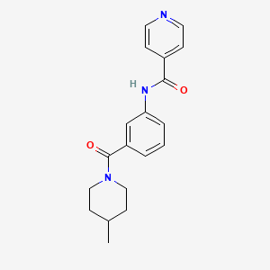 molecular formula C19H21N3O2 B14807149 N-{3-[(4-methylpiperidin-1-yl)carbonyl]phenyl}pyridine-4-carboxamide 