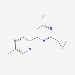 molecular formula C12H11ClN4 B1480722 4-氯-2-环丙基-6-(5-甲基吡嗪-2-基)嘧啶 CAS No. 2097966-80-6