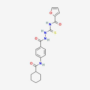 N-{[2-({4-[(cyclohexylcarbonyl)amino]phenyl}carbonyl)hydrazinyl]carbonothioyl}furan-2-carboxamide