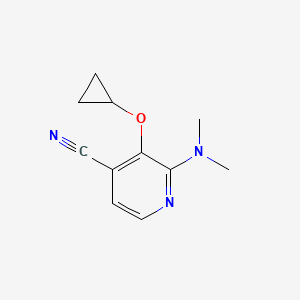 molecular formula C11H13N3O B14807242 3-Cyclopropoxy-2-(dimethylamino)isonicotinonitrile 