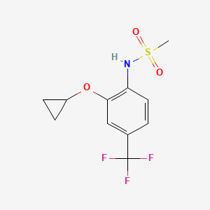 molecular formula C11H12F3NO3S B14807254 N-(2-Cyclopropoxy-4-(trifluoromethyl)phenyl)methanesulfonamide 