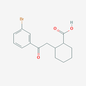 molecular formula C15H17BrO3 B14807259 2-[2-(3-Bromophenyl)-2-oxoethyl]cyclohexane-1-carboxylic acid 