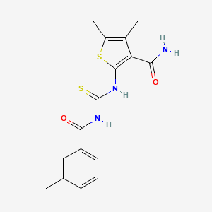 4,5-Dimethyl-2-({[(3-methylphenyl)carbonyl]carbamothioyl}amino)thiophene-3-carboxamide