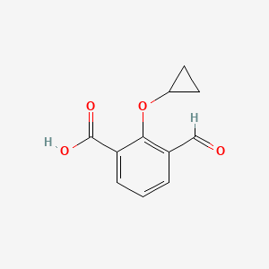 molecular formula C11H10O4 B14807352 2-Cyclopropoxy-3-formylbenzoic acid 