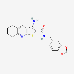 3-amino-N-(1,3-benzodioxol-5-ylmethyl)-5,6,7,8-tetrahydrothieno[2,3-b]quinoline-2-carboxamide