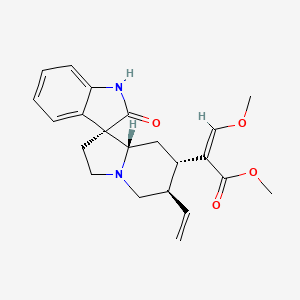 molecular formula C22H26N2O4 B14807410 methyl (Z)-2-[(3R,6'R,7'S,8'aS)-6'-ethenyl-2-oxospiro[1H-indole-3,1'-3,5,6,7,8,8a-hexahydro-2H-indolizine]-7'-yl]-3-methoxyprop-2-enoate 