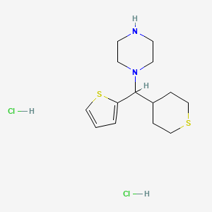 molecular formula C14H24Cl2N2S2 B1480742 1-((四氢-2H-噻吩-4-基)(噻吩-2-基)甲基)哌嗪二盐酸盐 CAS No. 2098032-15-4