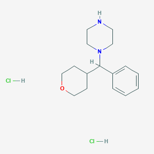 1-(phenyl(tetrahydro-2H-pyran-4-yl)methyl)piperazine dihydrochloride