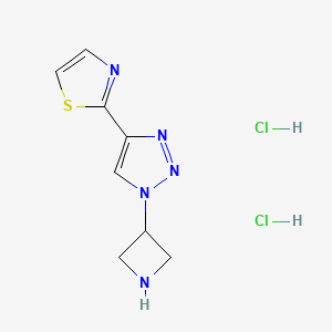 molecular formula C8H11Cl2N5S B1480745 2-(1-(azetidin-3-yl)-1H-1,2,3-triazol-4-yl)thiazole dihydrochloride CAS No. 2098032-43-8