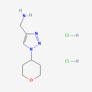 molecular formula C8H16Cl2N4O B1480747 (1-(四氢-2H-吡喃-4-基)-1H-1,2,3-三唑-4-基)甲胺二盐酸盐 CAS No. 2097980-52-2