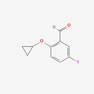 molecular formula C10H9IO2 B14807497 2-Cyclopropoxy-5-iodobenzaldehyde 