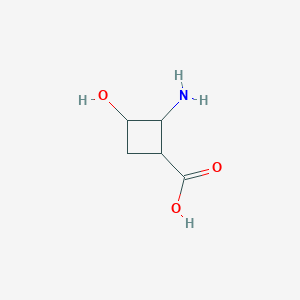 molecular formula C5H9NO3 B14807504 2-Amino-3-hydroxycyclobutane-1-carboxylic acid 