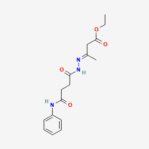 ethyl (3E)-3-{2-[4-oxo-4-(phenylamino)butanoyl]hydrazinylidene}butanoate