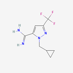 molecular formula C9H11F3N4 B1480752 1-(环丙基甲基)-3-(三氟甲基)-1H-吡唑-5-甲酰胺 CAS No. 2098107-03-8