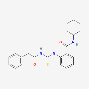 N-cyclohexyl-2-{methyl[(phenylacetyl)carbamothioyl]amino}benzamide