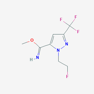 molecular formula C8H9F4N3O B1480754 methyl 1-(2-fluoroethyl)-3-(trifluoromethyl)-1H-pyrazole-5-carbimidate CAS No. 2098107-50-5