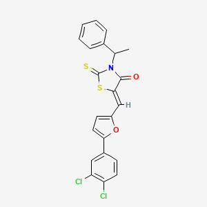 (5Z)-5-{[5-(3,4-dichlorophenyl)furan-2-yl]methylidene}-3-(1-phenylethyl)-2-thioxo-1,3-thiazolidin-4-one