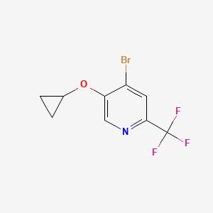 molecular formula C9H7BrF3NO B14807558 4-Bromo-5-cyclopropoxy-2-(trifluoromethyl)pyridine 