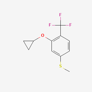 molecular formula C11H11F3OS B14807571 (3-Cyclopropoxy-4-(trifluoromethyl)phenyl)(methyl)sulfane CAS No. 1243452-92-7