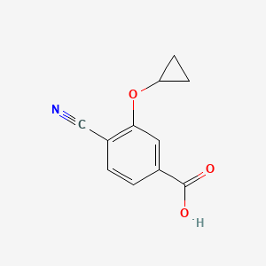 molecular formula C11H9NO3 B14807636 4-Cyano-3-cyclopropoxybenzoic acid 