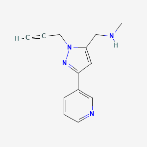 N-methyl-1-(1-(prop-2-yn-1-yl)-3-(pyridin-3-yl)-1H-pyrazol-5-yl)methanamine