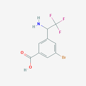 molecular formula C9H7BrF3NO2 B14807688 3-(1-Amino-2,2,2-trifluoroethyl)-5-bromobenzoic acid 