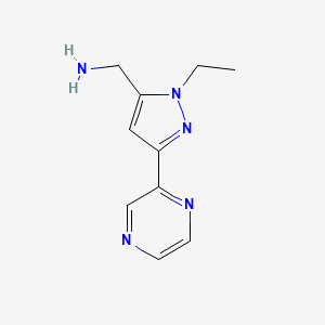 (1-ethyl-3-(pyrazin-2-yl)-1H-pyrazol-5-yl)methanamine