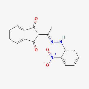 2-{(1E)-1-[2-(2-nitrophenyl)hydrazinylidene]ethyl}-1H-indene-1,3(2H)-dione