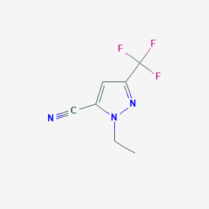 molecular formula C7H6F3N3 B1480776 1-ethyl-3-(trifluoromethyl)-1H-pyrazole-5-carbonitrile CAS No. 2098127-74-1