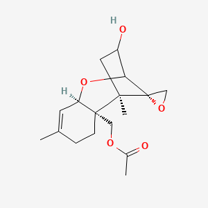 molecular formula C17H24O5 B14807771 [(1R,2R,7R,12S)-10-hydroxy-1,5-dimethylspiro[8-oxatricyclo[7.2.1.02,7]dodec-5-ene-12,2'-oxirane]-2-yl]methyl acetate 