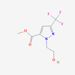 molecular formula C8H9F3N2O3 B1480782 methyl 1-(2-hydroxyethyl)-3-(trifluoromethyl)-1H-pyrazole-5-carboxylate CAS No. 2098069-25-9