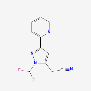 molecular formula C11H8F2N4 B1480784 2-(1-(difluoromethyl)-3-(pyridin-2-yl)-1H-pyrazol-5-yl)acetonitrile CAS No. 2098050-47-4